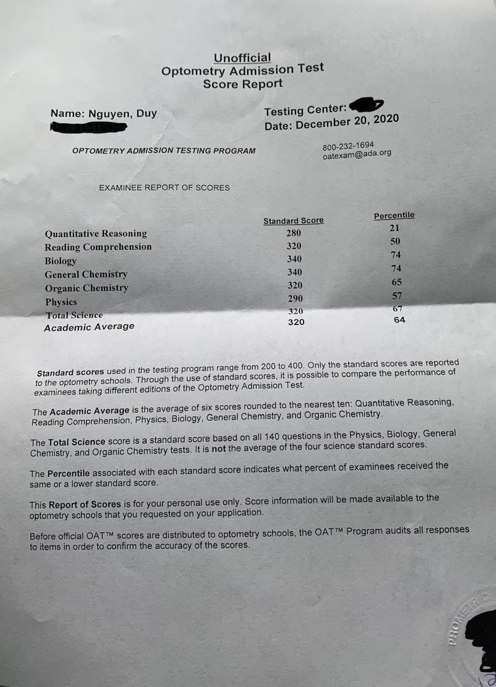 Brian Nguyen NCLEX Score Report